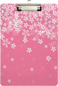 KXMDXA Beautiful Cherry Blossom Clipboard Hardboard Wood Nursing Clip Board and Pull for Standard A4 Letter 13x9 inches