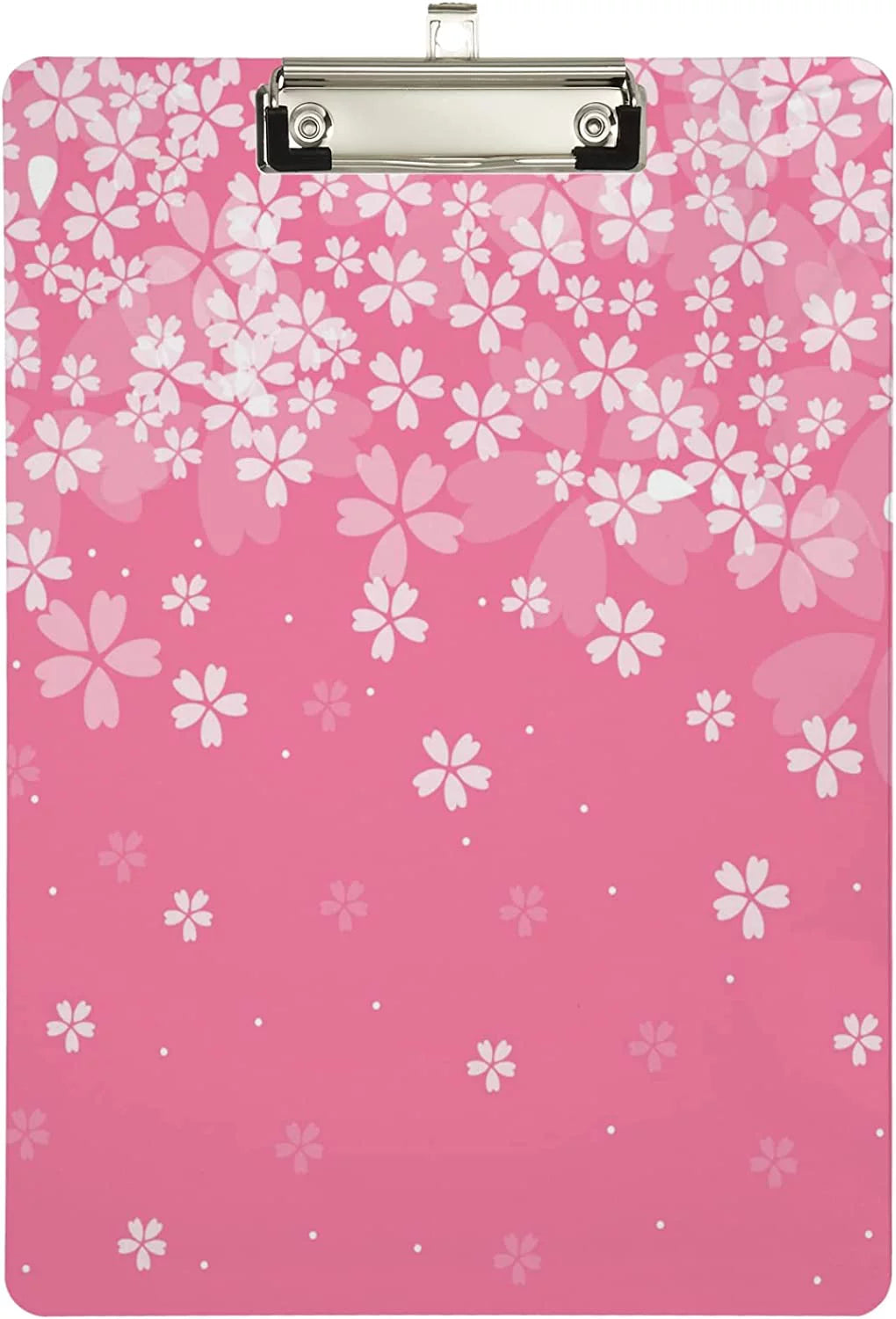 KXMDXA Beautiful Cherry Blossom Clipboard Hardboard Wood Nursing Clip Board and Pull for Standard A4 Letter 13x9 inches