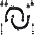 Detroit Axle - 8PC Front Upper Control Arm w/Ball Joint and Sway Bar Link Kit for 2008 2009 Chevrolet Trailblazer, GMC Envoy