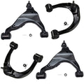 Detroit Axle - Front 4pc Suspension Kit for 2005-2015 Toyota Tacoma RWD Pre Runner, 4WD Base, 4 Lower and Upper Control Arms Pair Set Assembly Replacement