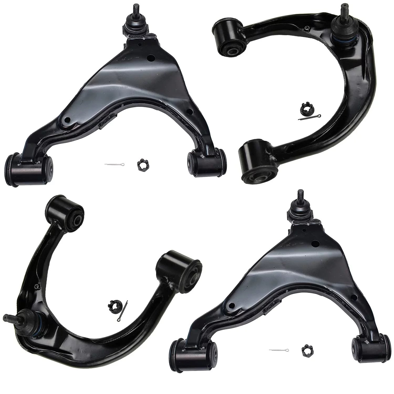 Detroit Axle - Front 4pc Suspension Kit for 2005-2015 Toyota Tacoma RWD Pre Runner, 4WD Base, 4 Lower and Upper Control Arms Pair Set Assembly Replacement