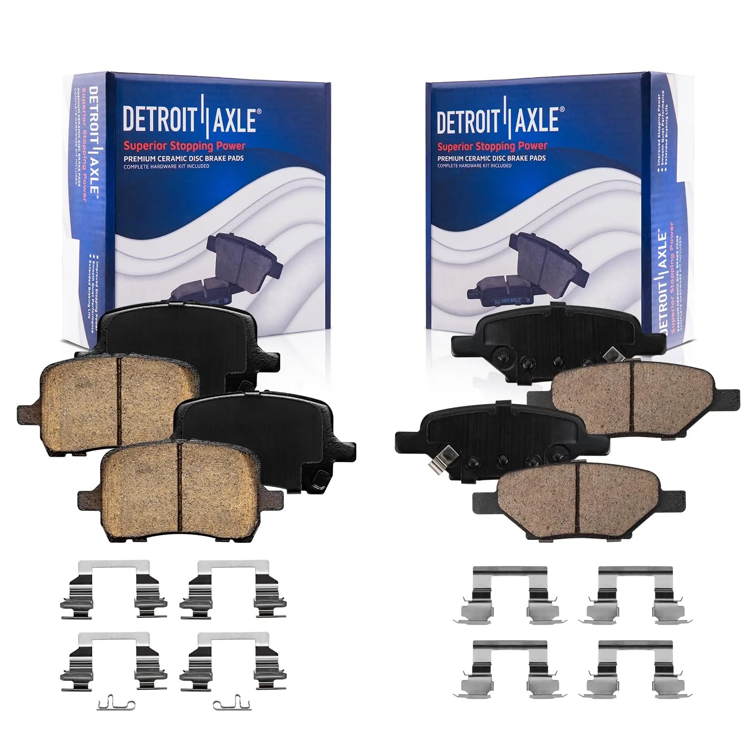 Detroit Axle - Brake Pads for Chevy Cobalt Malibu Pontiac G5 G6 Saturn Aura, 4 Front and Rear Ceramic Brake Pads Replacement Fits select: 2011-2012 CHEVROLET MALIBU 2LT, 2010 CHEVROLET MALIBU 1LT