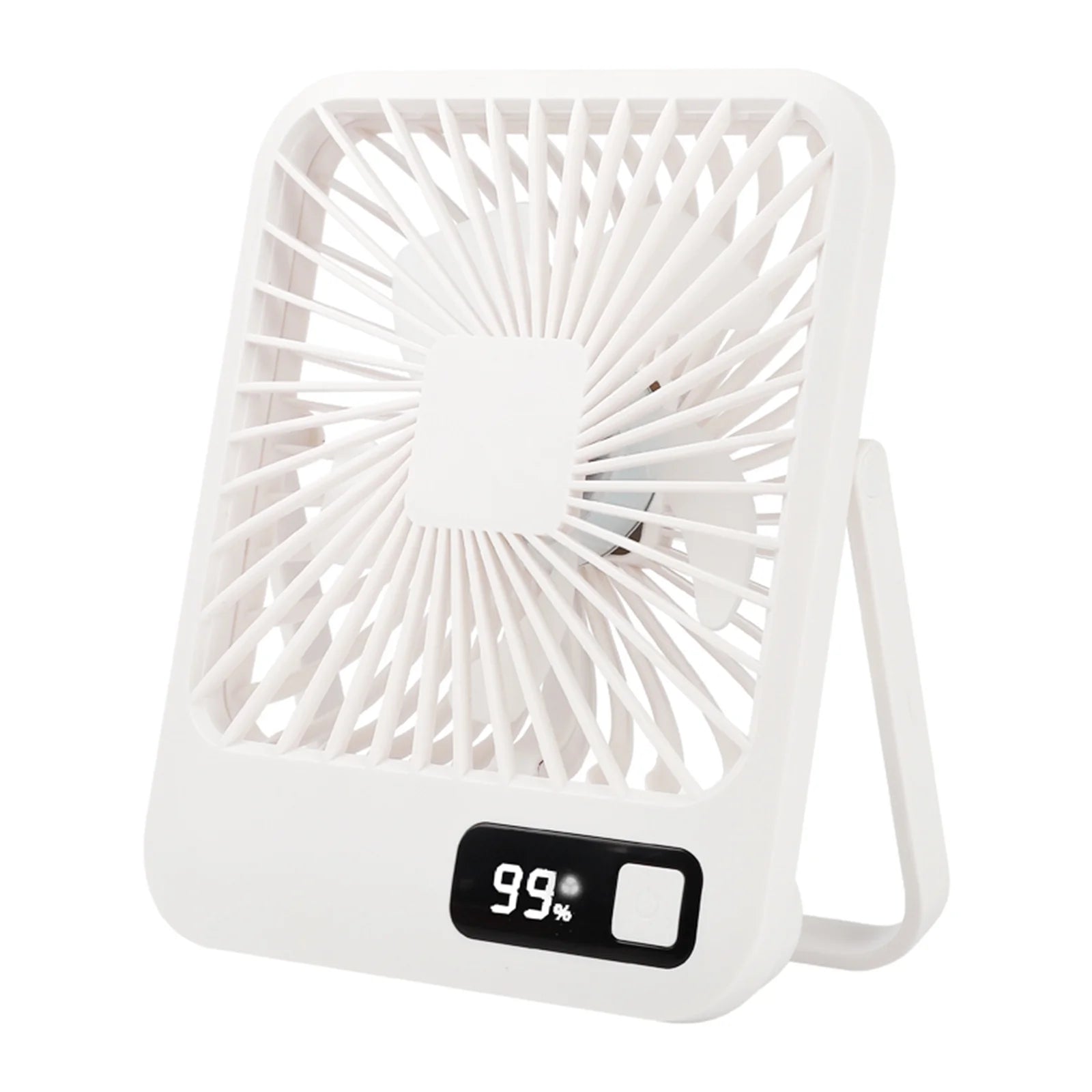 OWSOO Q3 Desk Fan Portable Fan Digital DIsplay 5 Wind Speeds Adjustable Electric Cooling Fan USB Rechargeable for Home Office Use