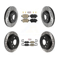 Transit Auto - Front Rear Ceramic Pads And Coated Drilled Slotted Disc Brake Rotors Kit For Mini Cooper KDA-101621