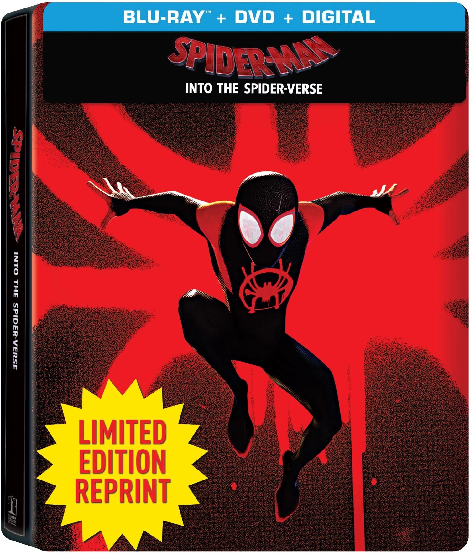 Spider-Man: Into the Spider-Verse (Steelbook) (Blu-Ray + DVD + Digital Copy), Starring Shameik Moore