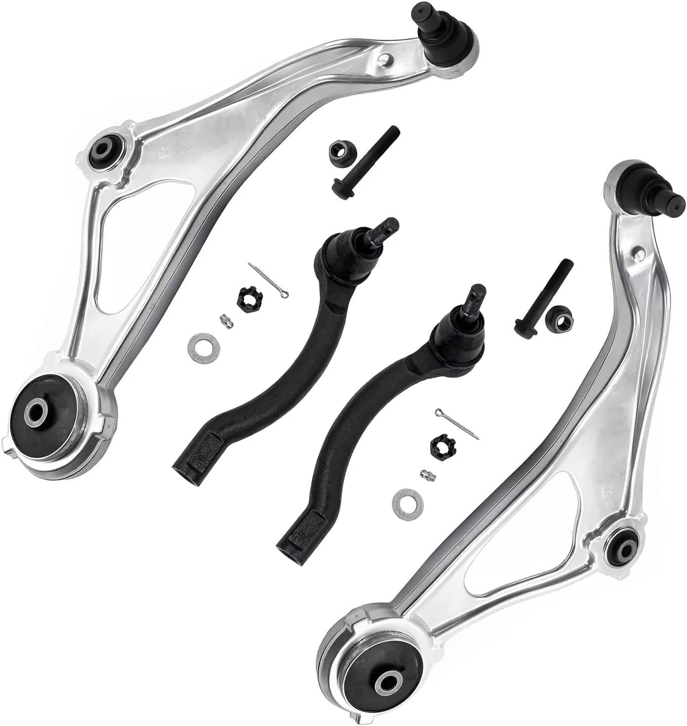 Detroit Axle - Front Lower Control Arms w/Ball Joints + Outer Tie Rods Replacement for 2015-2018 Nissan Altima 2016-2022 Nissan Maxima - 4pc Set