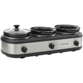 420W Triple Slow Cooker & Buffet Server with Three 2.5-Quart Ceramic Pots