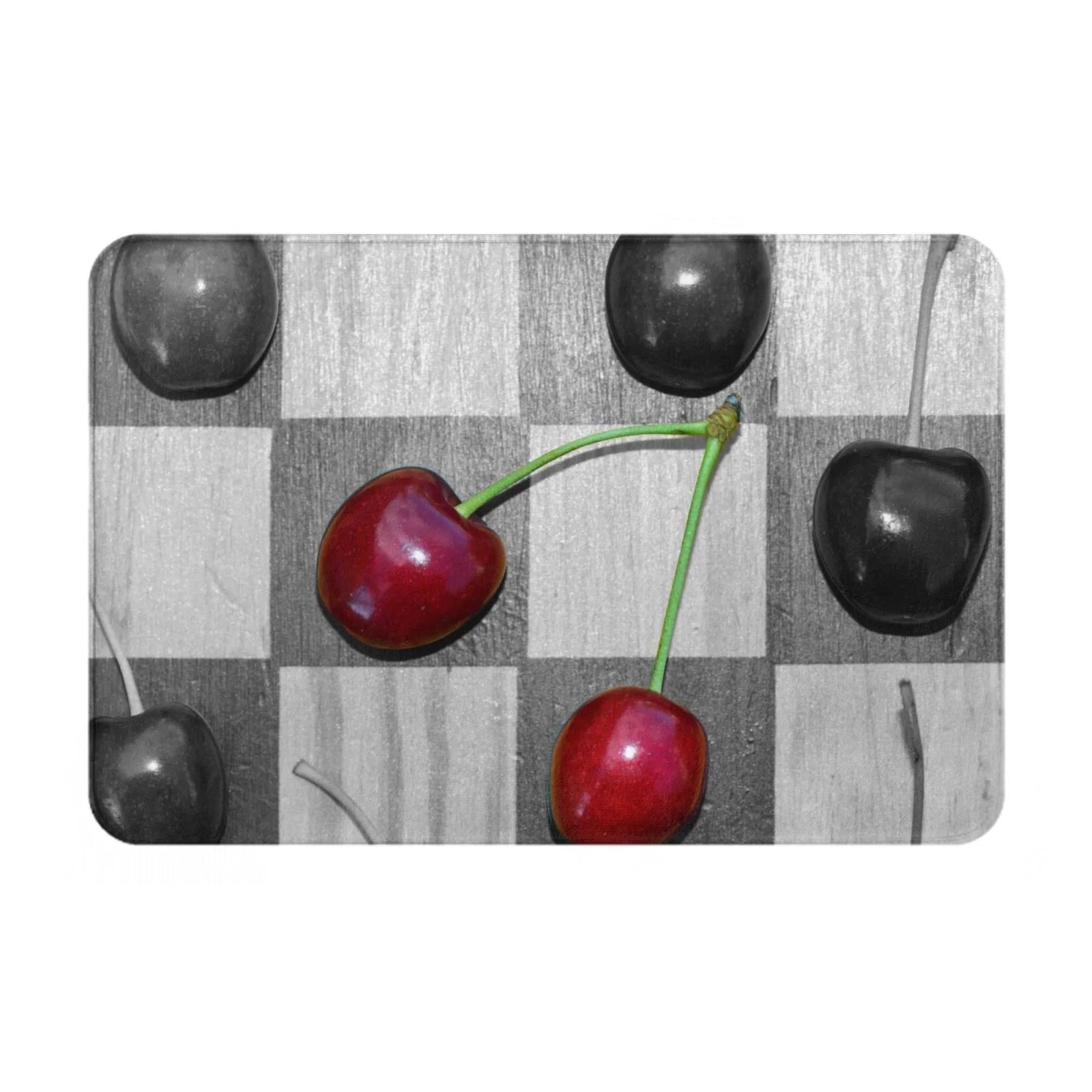Bingfone Cherries Laid Door Mat 16X24 Front Entrance Non-Slip Low Profile Washable For Entryway