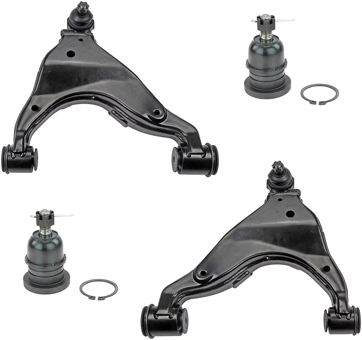 Detroit Axle - Front Lower Control Arm Assembly w/Upper Ball Joints Replacement for 2005-2015 Toyota Tacoma 4WD, Pre Runner RWD - 4pc Set