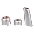 Unique Bargains Gear Shift Knob Handbrake Cover Drive Mode Shift Knob Cover Set for Jeep Wrangler JL 18-22 Silver Tone