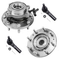 Detroit Axle - 4pc 4WD Front Wheel Hub & Bearings Outer Tie Rods Replacement for GMC Sierra 3500 HD