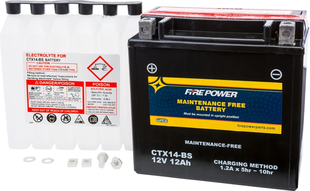 Fire Power Maintenance Free Battery CTX14-BS Compatible With Kawasaki ZX1100 Ninja ZX-11 1993-2001