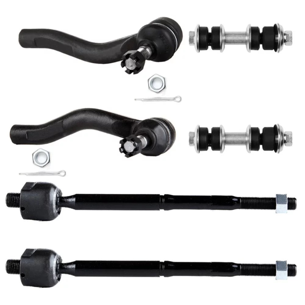 Teledu For 00-05 Toyota Echo Base 6pcs Front Inner Outer Tie Rods Sway Bar Links Kit
