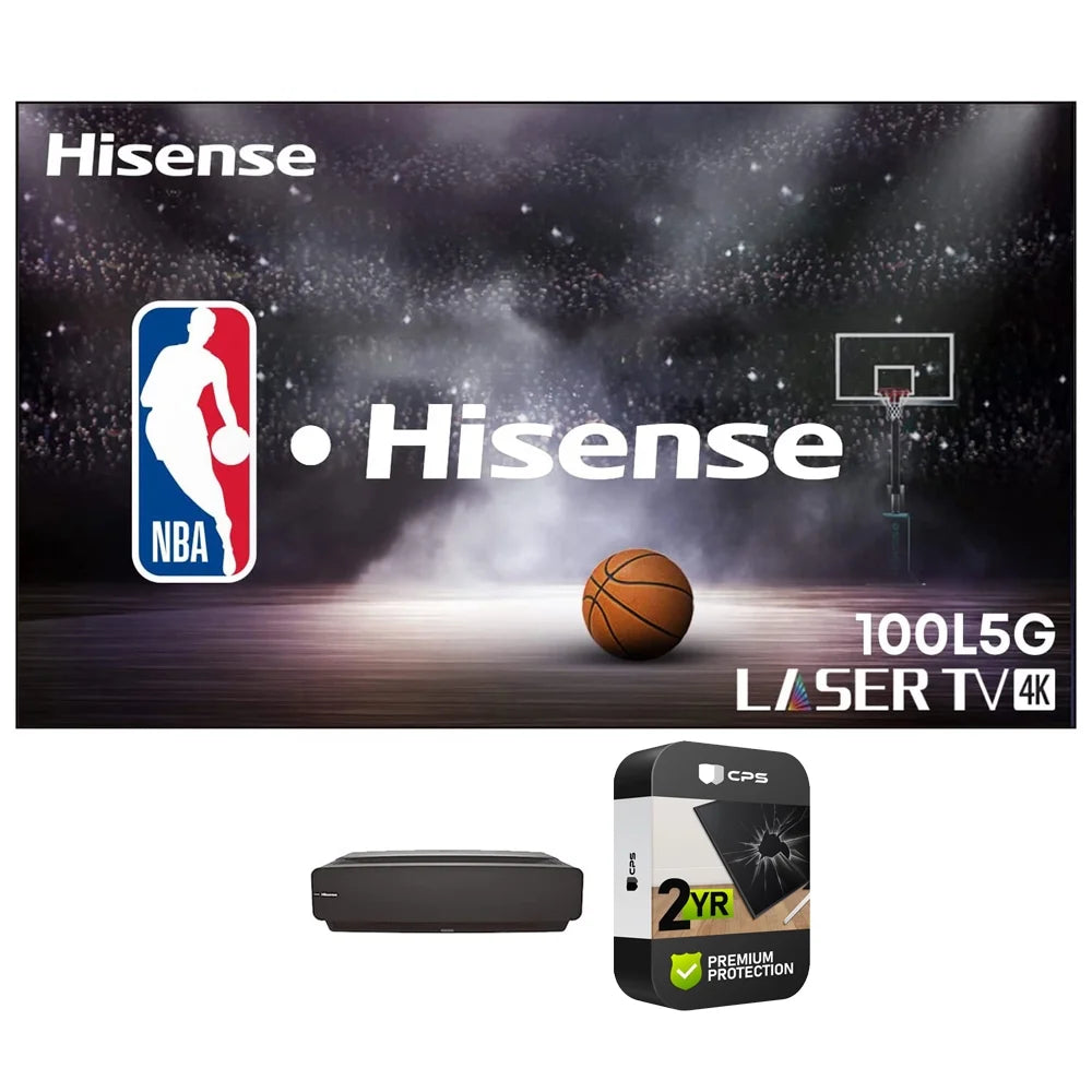 Restored Hisense 100L5G-CINE100A 4K UHD Laser TV Ultra Short Throw Projector with 100 inch ALR Screen Bundle with 2 Year Warranty (Refurbished)