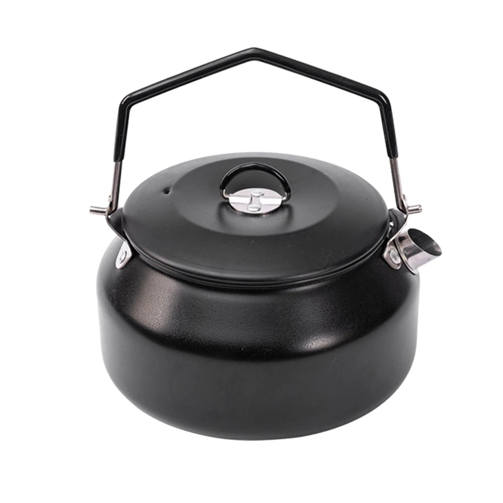 Camping Water Kettle, Teakettle Teapot Coffee Pot, Portable Kitchenware Tea Pot Water Boiler for Camp Campfire Travel Hiking Black