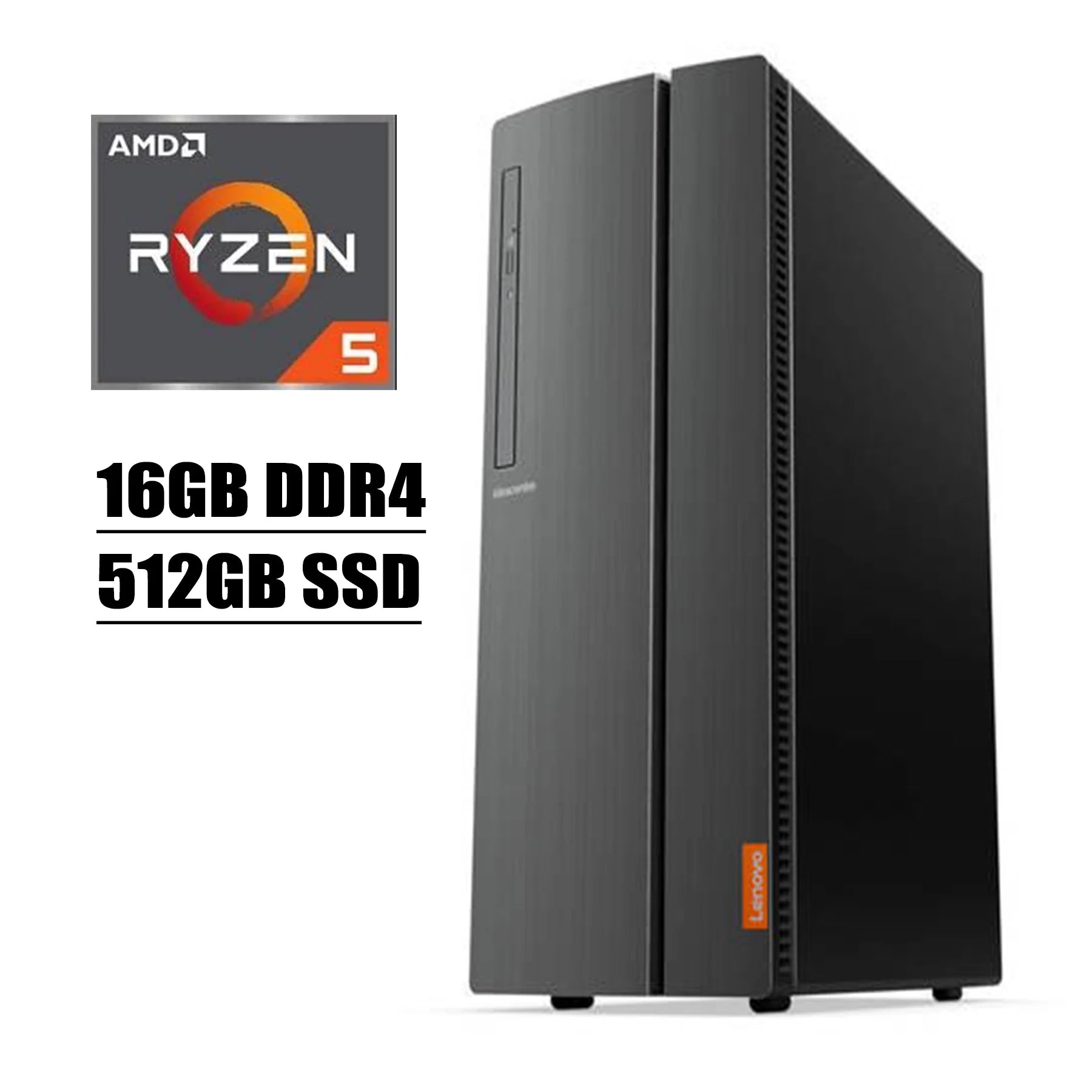 2020 Flagship Lenovo IdeaCentre 510A Premium Desktop Computer I AMD Quad-Core Ryzen 5 3400G I 16GB DDR4 512GB SSD I USB 3.0 DVD HDMI WIFI Wired Keyboard and Mouse Win 10