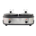 Courant 5 qt. (2.5 qt.) Each Double Slow Cooker - Stainless Steel