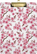 KXMDXA Cherry Blossom Pink Clipboard Hardboard Wood Nursing Clip Board and Pull for Standard A4 Letter 13x9 inches