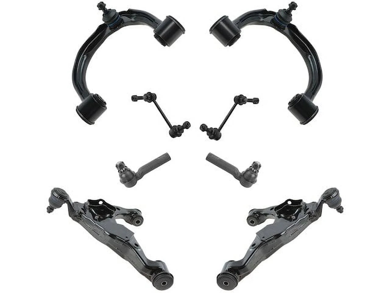 Front Upper and Lower Control Arm Sway Bar Link Tie Rod Kit - 8 Piece - Compatible with 2005 - 2015 Toyota Tacoma 4WD 2WD 2006 2007 2008 2009 2010 2011 2012 2013 2014