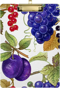 FMSHPON Grapes Plum Cherry Clipboard Hardboard Wood Nursing Clip Board and Pull for Standard A4 Letter 13x9 inches
