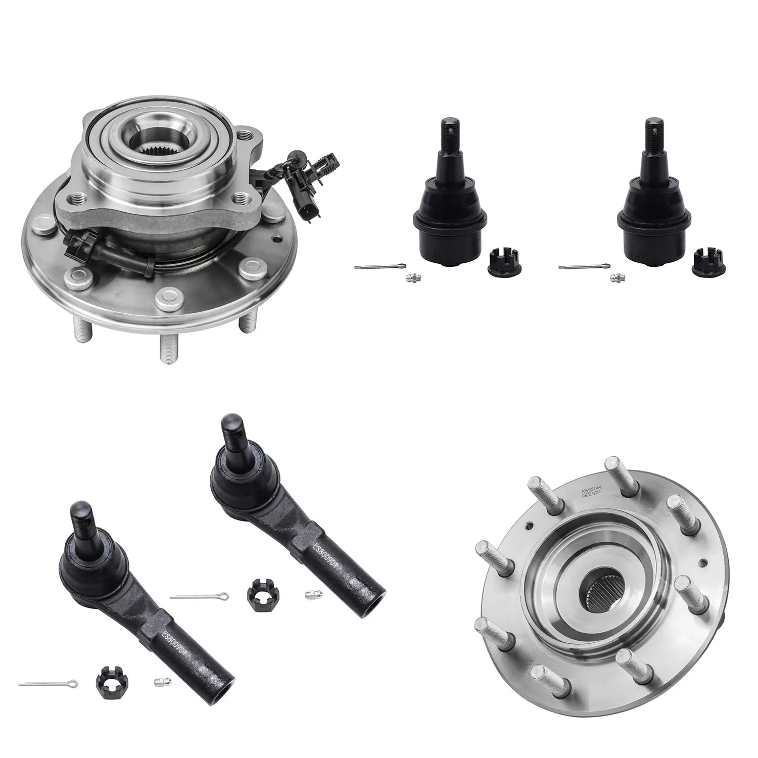 Detroit Axle - 6pc 4WD Front Wheel Hubs Outer Tie Rods Lower Ball Joints Replacement for GMC Sierra 3500 HD Fits select: 2014-2016 CHEVROLET SILVERADO C2500 HEAVY DUTY LT