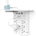 Wall Outlet Extender - Surge Protector 6 AC Outlets Multi Plug Outlet with Shelf, 2 USB and USB C Charging Ports Wall Plug Expander, USB Wall Charger Outlet Splitter for Home Dorm White