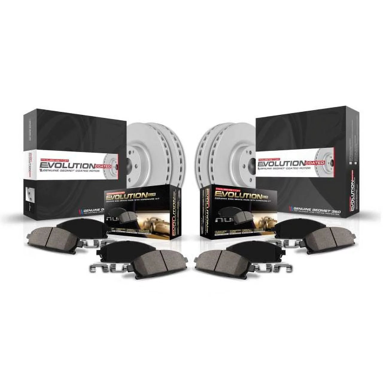Power Stop Front and Rear Geomet Coated Rotor and Brake Pad Kit CRK6792