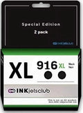 HP 916XL Black Compatible Inkjet Cartridge for HP 916 OfficeJet OfficeJet 8010 8010e 8012e 8014e 8015 8018 Printer Ink (Black 2 Pack)