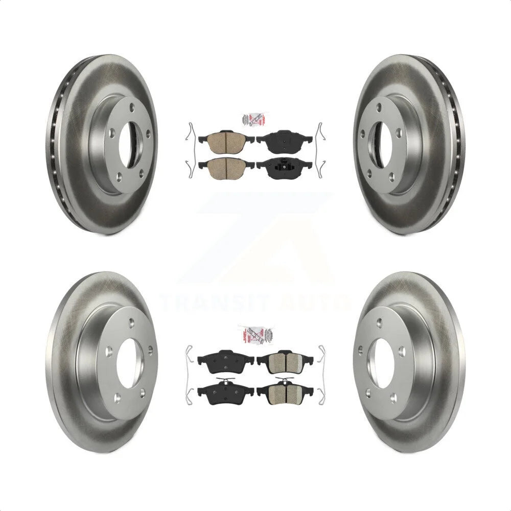 Transit Auto - Front Rear Ceramic Pads And Coated Disc Brake Rotors Kit For Mazda 3 Sport KGA-102434