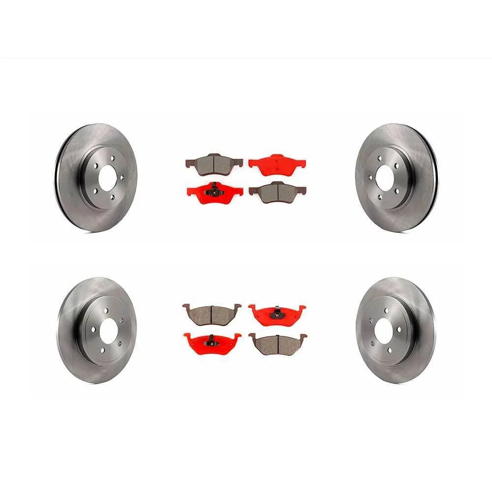 Front & Rear Disc Rotors & Semi-Metallic Brake Pads For Escape Mariner Tribute