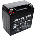 Replacement 2000 Kawasaki ZRX1100 1100 CC Factory Activated, Maintenance Free, Motorcycle Battery - 12V, 12AH, UB-YTX14-BS