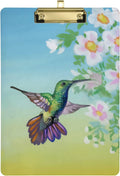KXMDXA Hummingbird Bird Pink Cherry Blossom Flower Clipboard Hardboard Wood Nursing Clip Board and Pull for Standard A4 Letter 13x9 inches