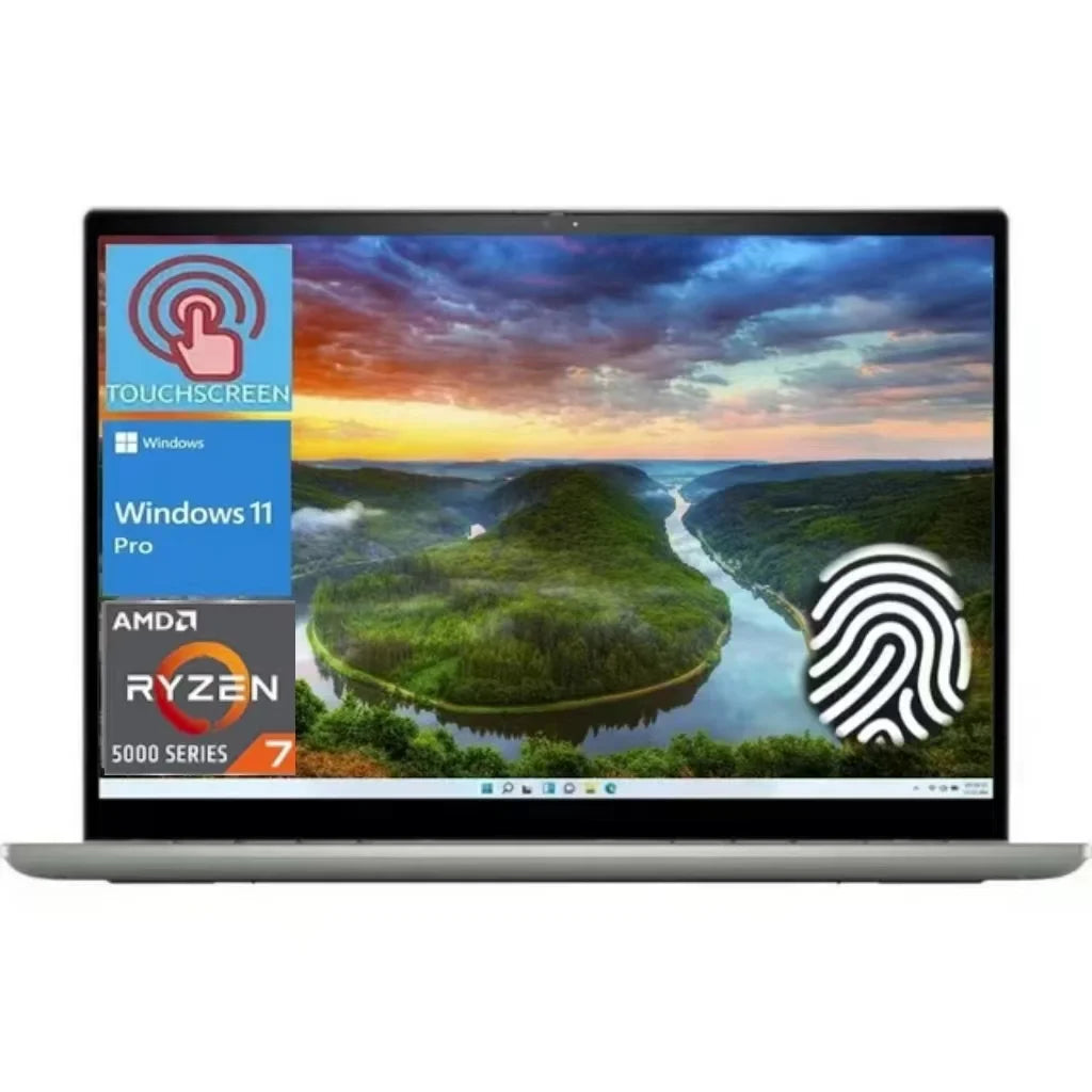New Dell Inspiron 2in1 14 IPS Full HD (1920 x 1200) Radeon Touchscreen AMD Ryzen 7 5825U 64GB RAM 1TB SSD Fingerprint Backlit Keyboard Windows 11 Pro Green