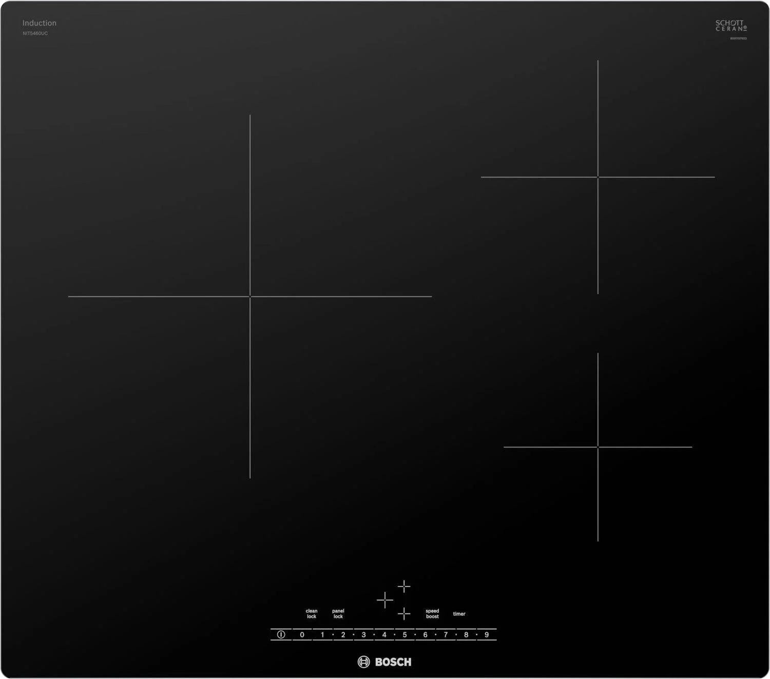 Bosch Nit5460uc 500 Series 24 Wide 3 Burner Induction Cooktop - Black