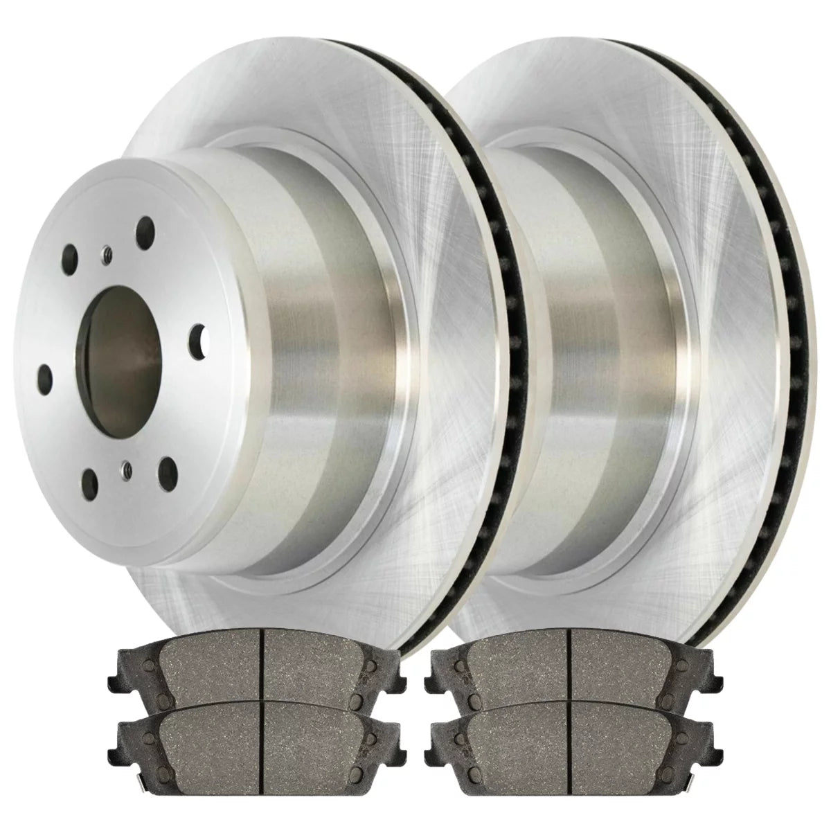 AutoShack Rear Brake Rotors and Performance Ceramic Pads Kit Driver and Passenger Side Replacement for Chevrolet Tahoe Suburban Silverado 1500 LD GMC Sierra 1500 Yukon XL Cadillac Escalade ESV 4WD RWD