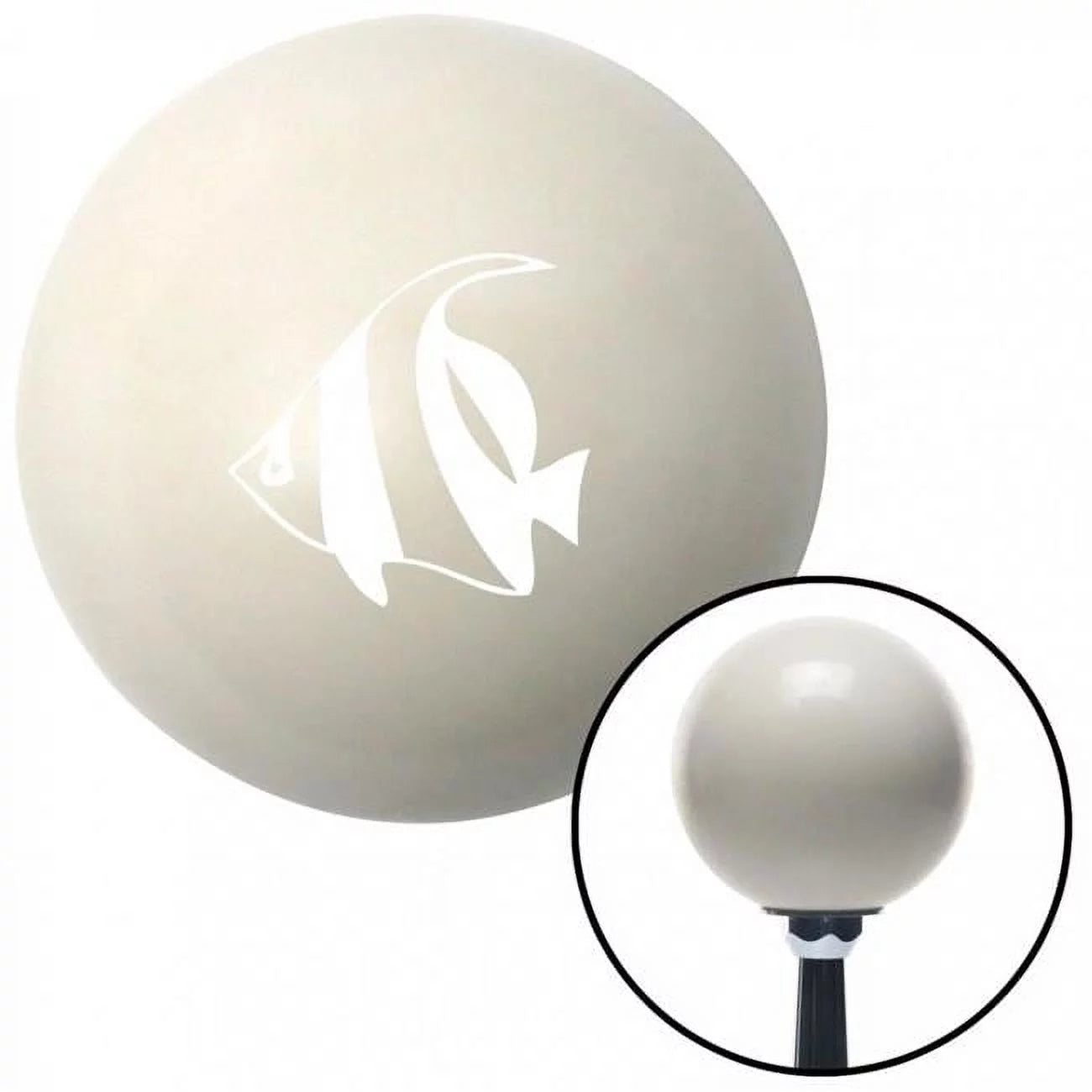 White Clown Fish Ivory Shift Knob with M16 x 1.5 Insert Shifter Auto Manual Custom Brody