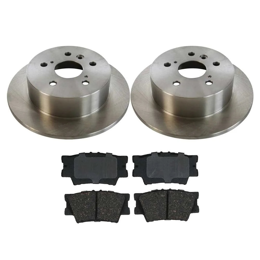 AutoShack Rear Brake Rotors and Performance Ceramic Pads Kit Driver and Passenger Side Replacement for 2012-2015 2016 2017 Toyota Camry 2013-2018 Avalon 2013-2018 Lexus ES350 ES300h 2.5L 3.5L V6 FWD