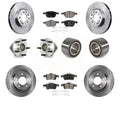 Transit Auto - Front Rear Wheel Hub Bearings Assembly Disc Brake Rotors And Ceramic Pads Kit (10Pc) For Mazda 3 Sport KBB-107081