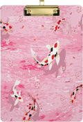GZHJMY Japanese Spring Cherry Blossom Flower Fish Acrylic Clipboard Letter Size 9 x 12.5 Decorative Clipboard with Low Profile Gold Metal Clip for Office School Student Whiteboard Clipboards