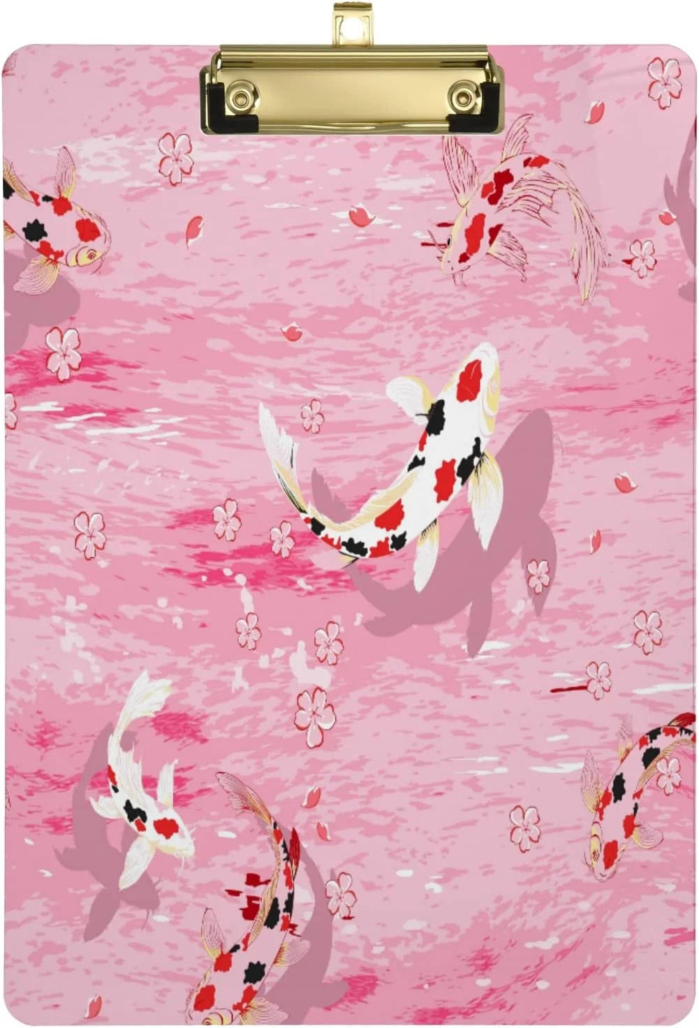GZHJMY Japanese Spring Cherry Blossom Flower Fish Acrylic Clipboard Letter Size 9 x 12.5 Decorative Clipboard with Low Profile Gold Metal Clip for Office School Student Whiteboard Clipboards