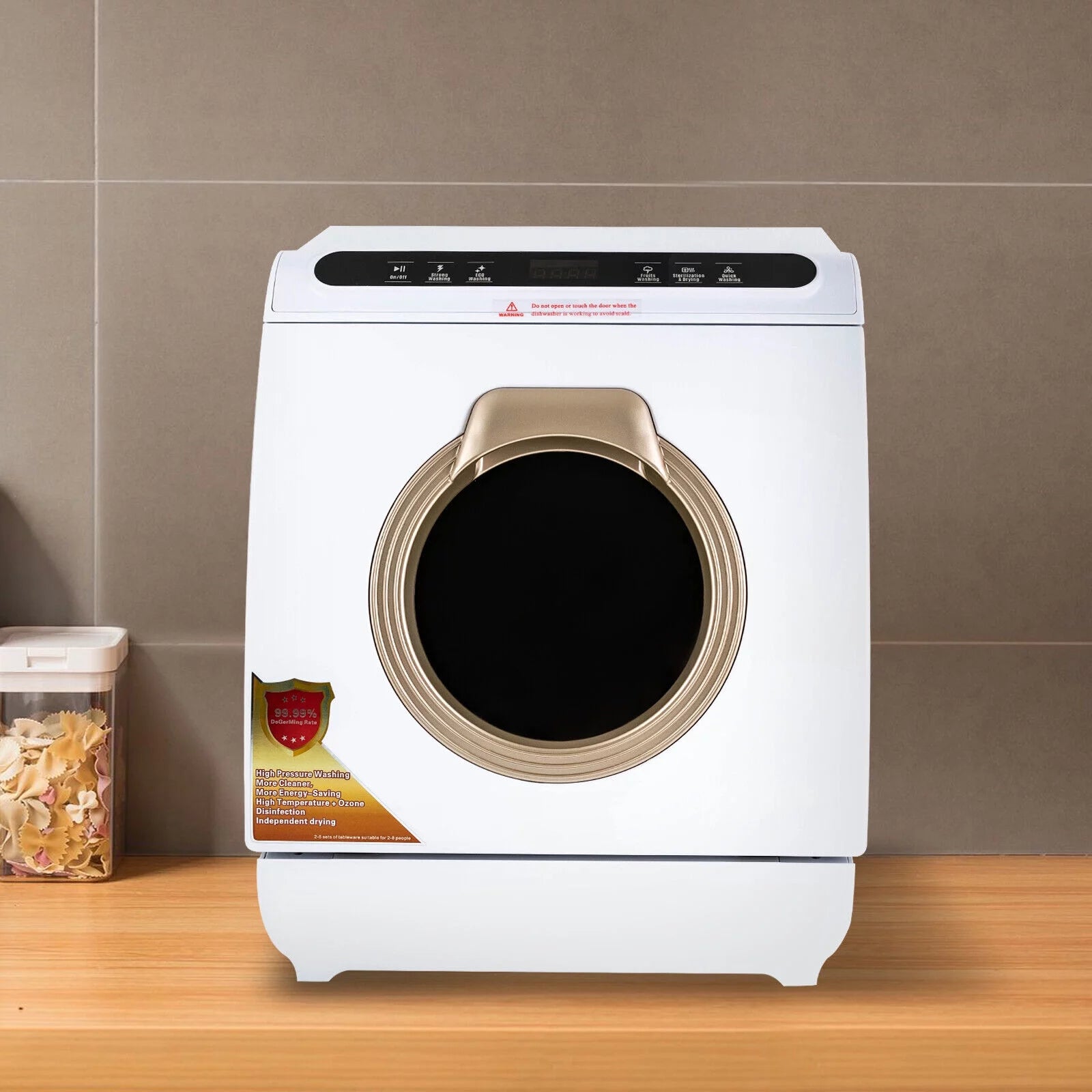 Portable Air-Dry Dishwasher with 7L Built-in Water Tank 360¡ã Dual Spray for RV