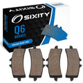 Sixity Q6 Front Organic Brake Pads compatible with Suzuki GSX-R750 L1 L2 L3 L4 L5 Brembo Radial Caliper 2011-2015 Complete Set