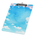 Hidove Acrylic Clipboard, Blue Sky and Cherry Blossoms Standard A4 Letter Size Clipboards with Silver Low Profile Clip, Art Decorative Clipboard 12 x 8 inches