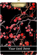 ZHANZZK Cherry Blossom Flower Clipboard Hardboard Wood Nursing Clip Board and Pull for Standard A4 Letter 13x9 inches