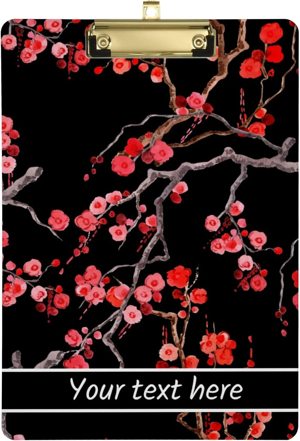 ZHANZZK Cherry Blossom Flower Clipboard Hardboard Wood Nursing Clip Board and Pull for Standard A4 Letter 13x9 inches