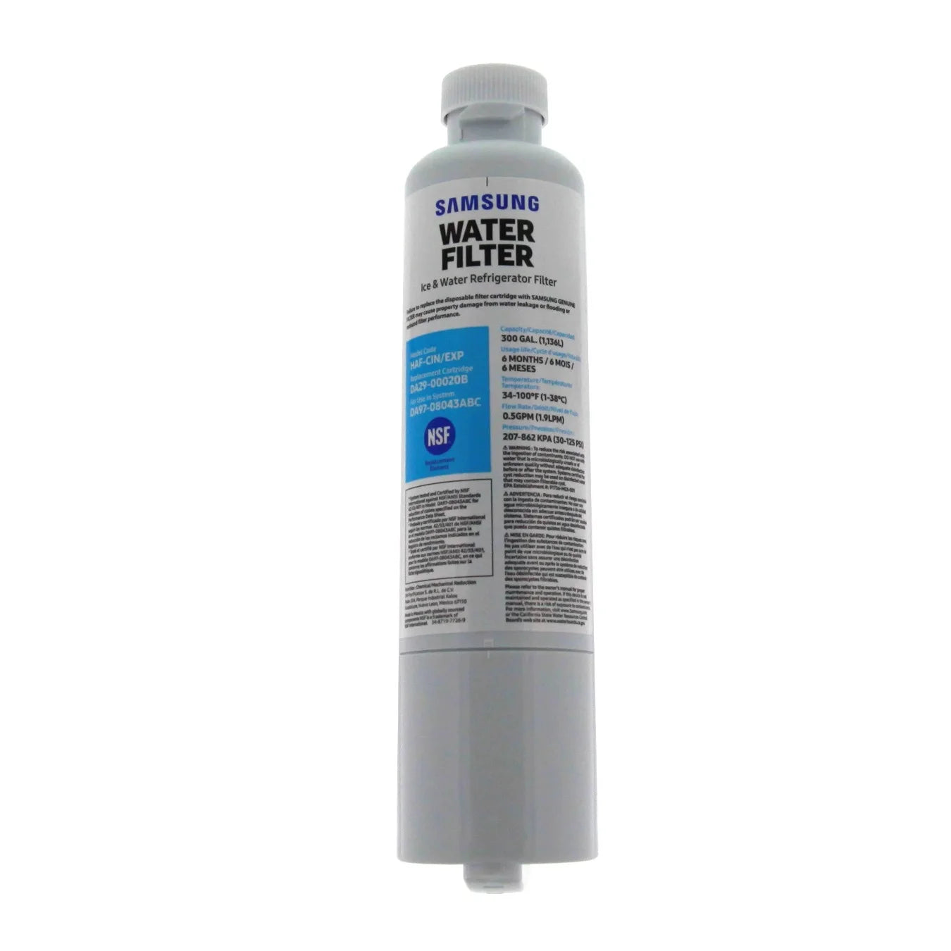 DA29-00020B HAF-CIN/EXP Refrigerator Water Filter, Compatible with Samsung Refrigerator Water Filter 1 Pack
