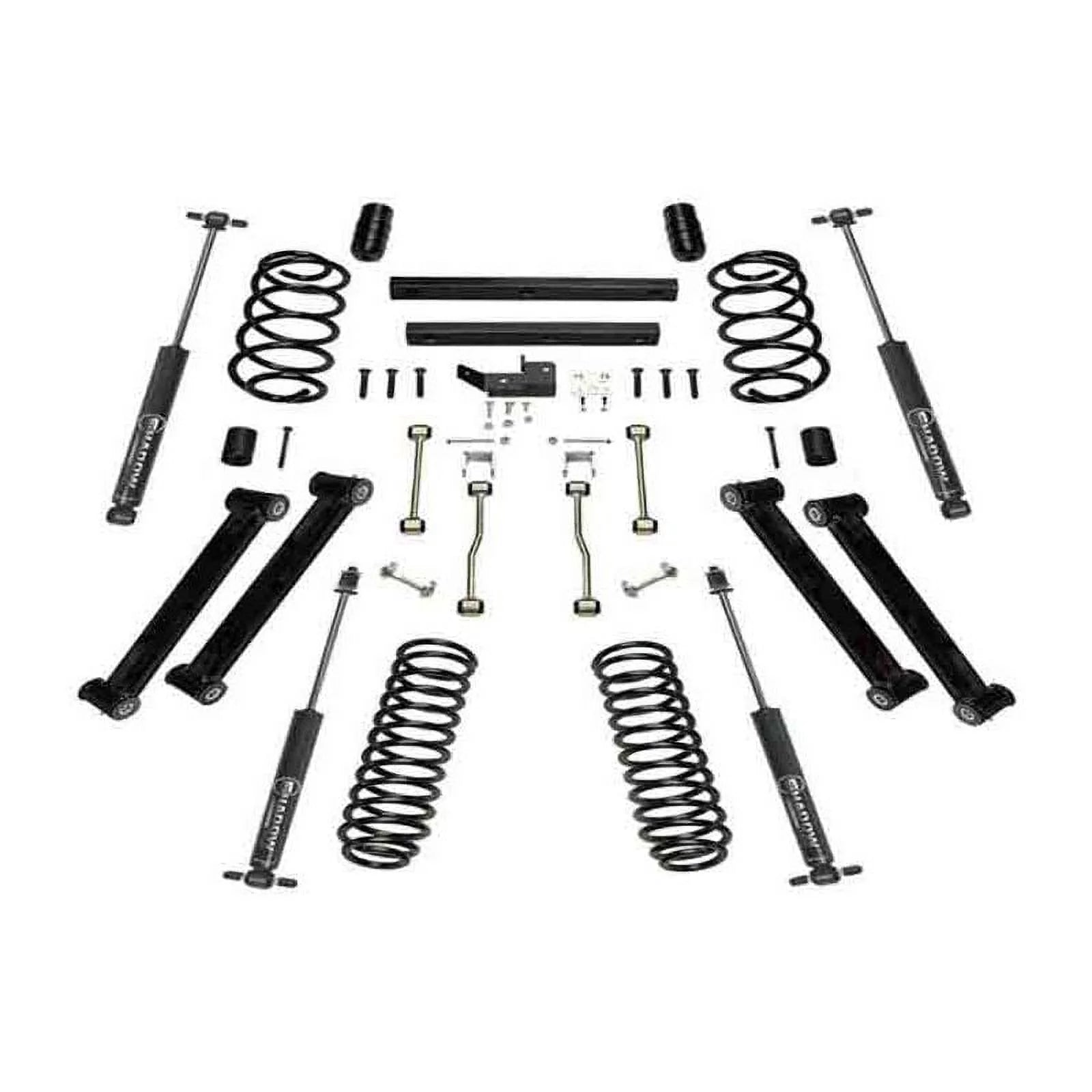 Superlift | K842 | 4 Lift Kit - Complete Lift Kit with Front & Rear Superlift Shadow Series Shocks and Lower Control Arms | Fits 1997-2002 Jeep Wrangler TJ