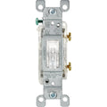 1PACK Leviton Residential Grade 15A Illuminated Toggle Single Pole Switch, Clear