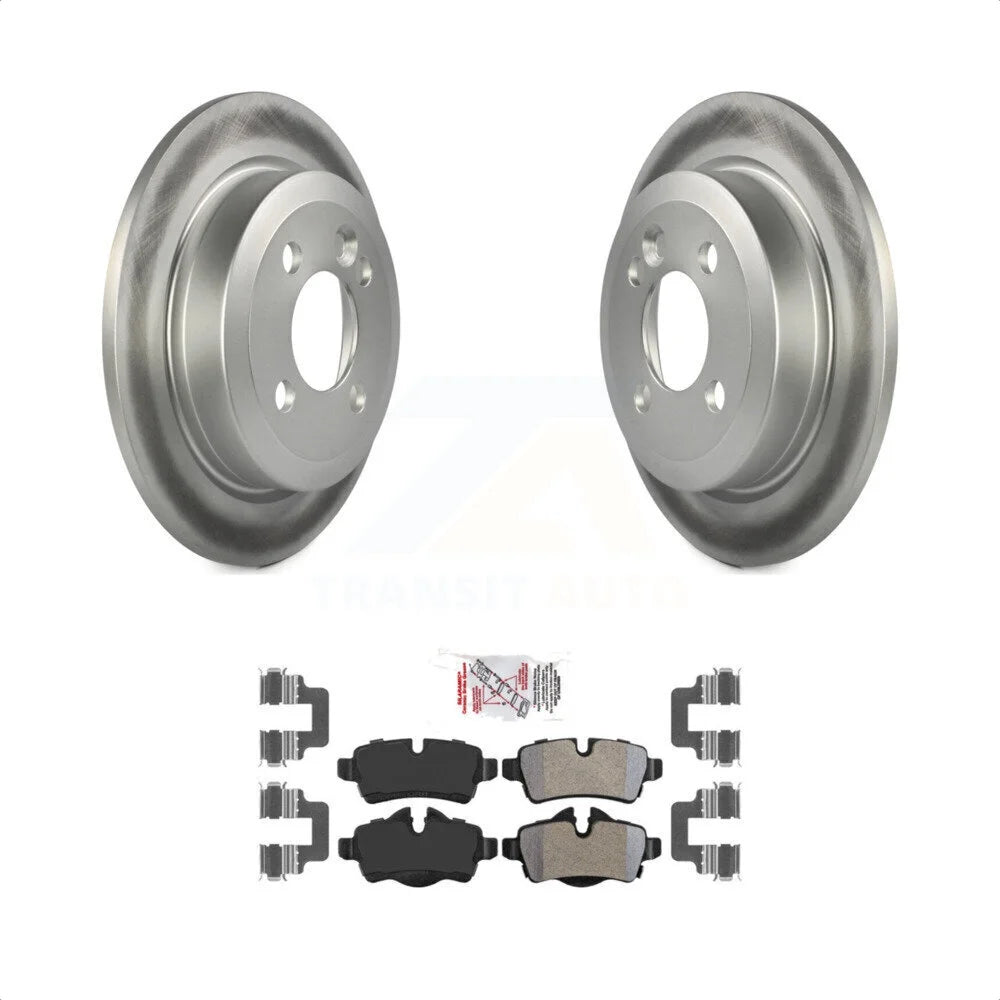 Transit Auto - Rear Coated Disc Brake Rotors And Semi-Metallic Pads Kit For Mini Cooper KGA-103419