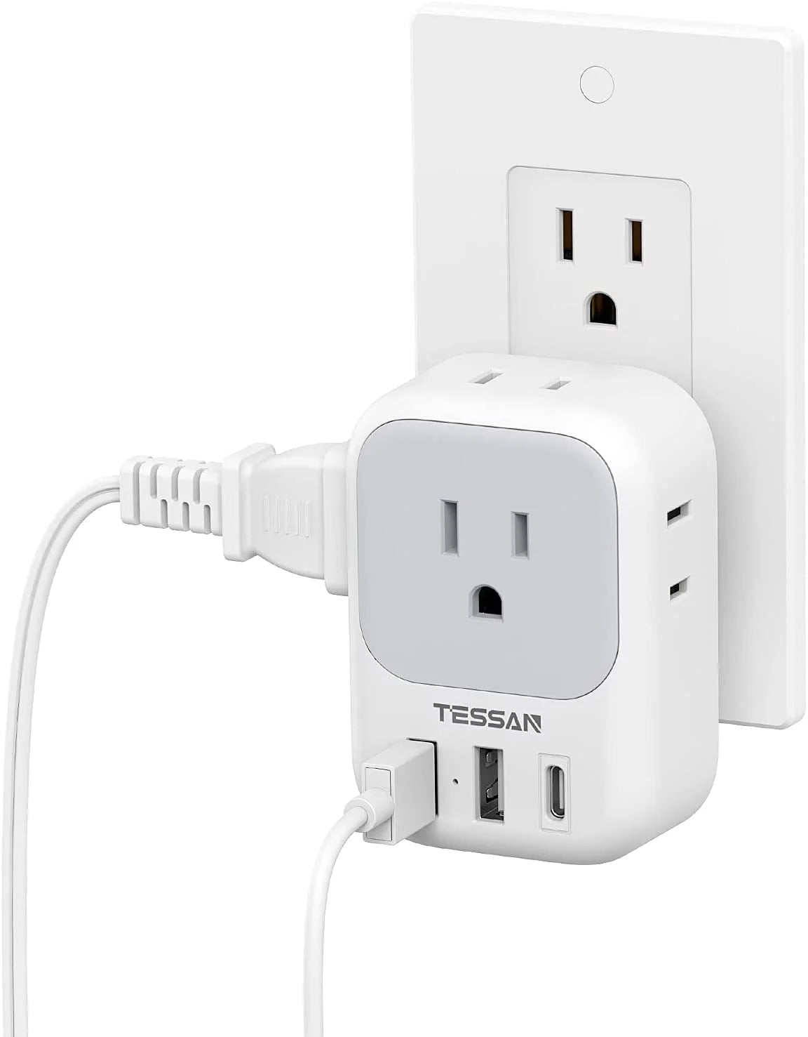 USB C Fast Charger, 20W PD USB Plug Adapter, 3 USB Wall Charger Multiports (1 USB C Port), Cube Charging Station